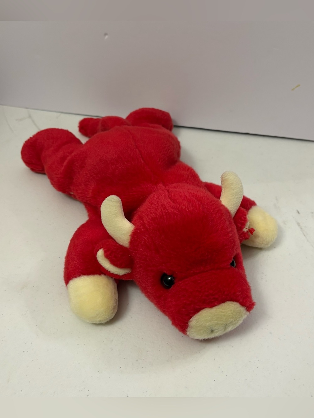 TY Beanie Buddies Plush 14" Snort the Red Bull Buddy 1998 Large Stuffed Toy